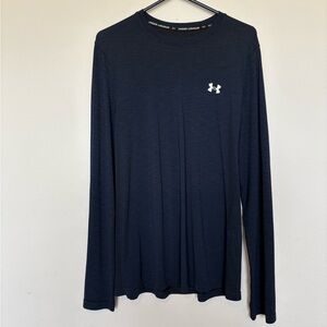 Under Armour Long Sleeve Performance Crew - Navy with White Logo